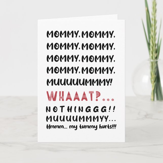 Drôle maman Typographie moderne Carte de fête des  (Devant)