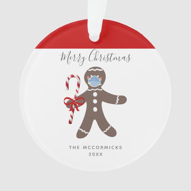 Drôle Masque Visage Gingerbread Homme Personnalisé (devant)