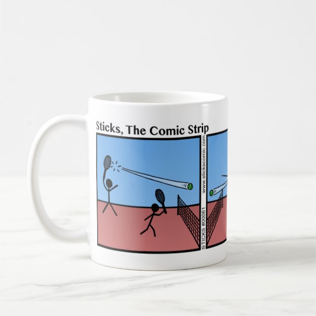 Drôle Match de tennis Stickman Mug - 061 (Gauche)