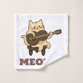 Drôle Meow Kitty Musique Lover Serviette