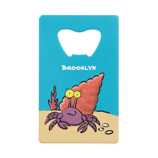 Drôle mignon caricature pourpre crabe ermite (Devant)