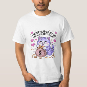 😺 drôle mignon Chat argent sac T-shirt 💰   Amour