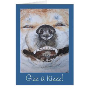 drôle mignon chien souriant akita