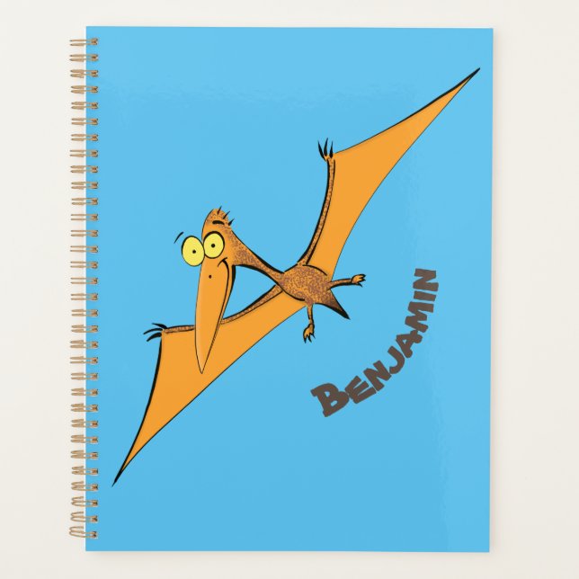 Drôle mignon dessin animé de pterodactyle volant o (Devant)