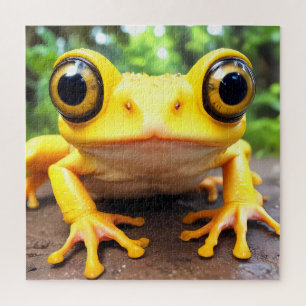 Drôle mignon Grenouille Jaune Puzzle