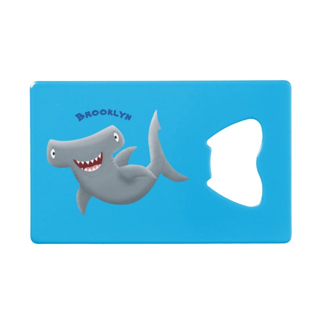Drôle mignon requin marteau dessin animé (Devant (Horizontal))
