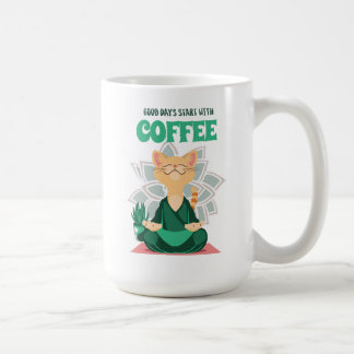 Drôle mignon Yoga Cat Mug café, Mug Amoureux de le