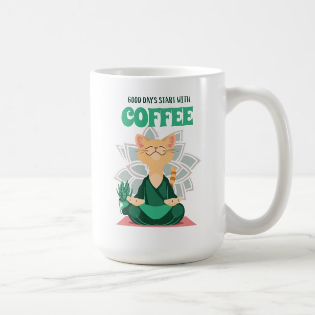 Drôle mignon Yoga Cat Mug café, Mug Amoureux de le (Droite)