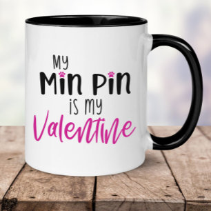 Drôle Min Pin Valentine's Day Mug
