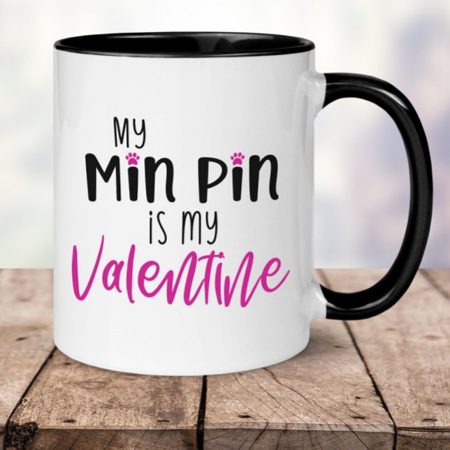 Drôle Min Pin Valentine's Day Mug (Créateur téléchargé)