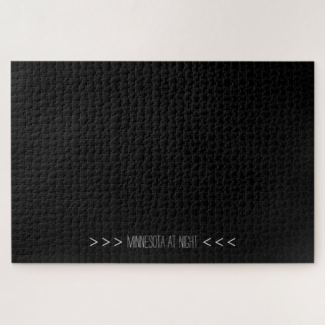Drôle Minnesota À La Nuit Difficile Puzzle Noir (Horizontal)