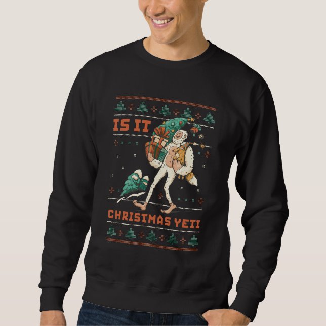 Drôle moche de Noël Sweat Blanche Neige Yeti Pun (Devant)