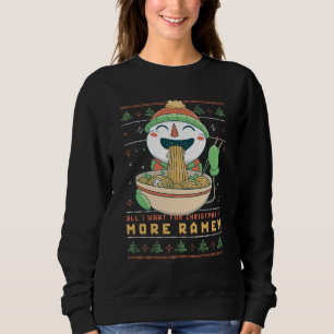 Drôle moche de Noël Sweat Snowman manger Ramen