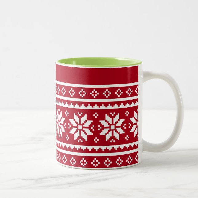 Drôle moche pull de Noël motif tasses à café (Droit)