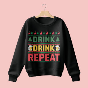 Drôle moche Sweat de Noël Boire de bière Script