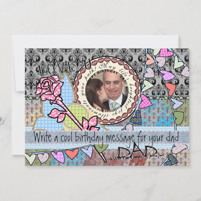 Drôle modèle d'anniversaire carte photo - papa (Devant)