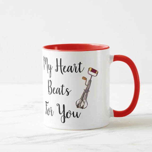 Drôle Mon Coeur bat Pour Vous Mug (Droite)