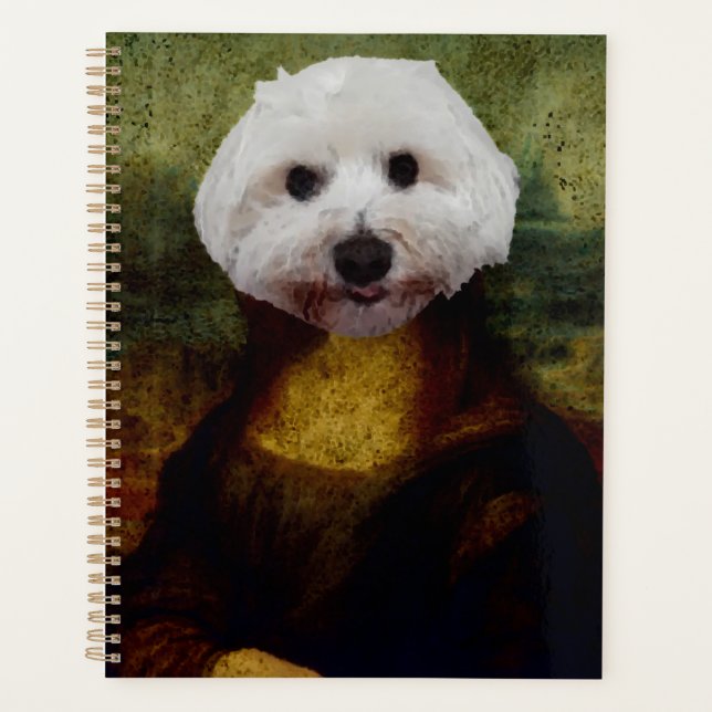 Drôle Mona Lisa Maltese Chien (Devant)