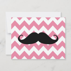Drôle Moustache Noire Et Motif Chevron Rose