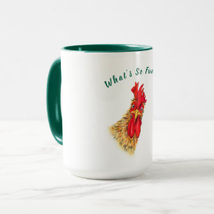 Drôle Mug de café surpris Rooster - Texte personna
