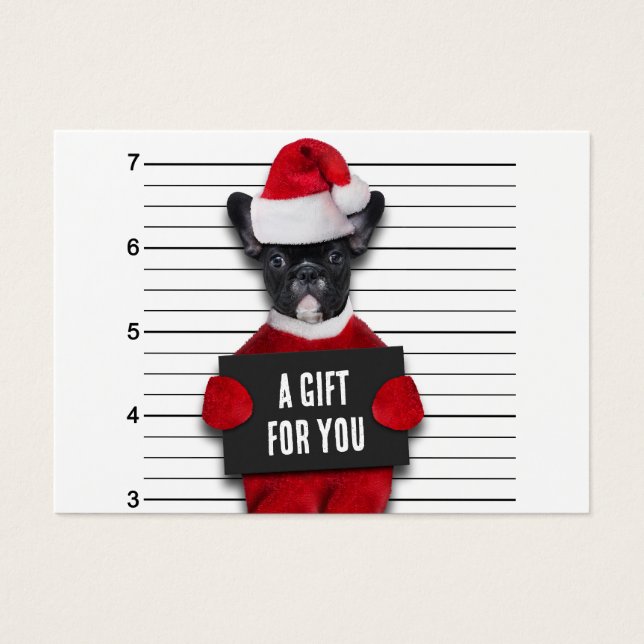 Drôle Mugshot Mauvais Père Noël Chien Carte cadeau (Devant)