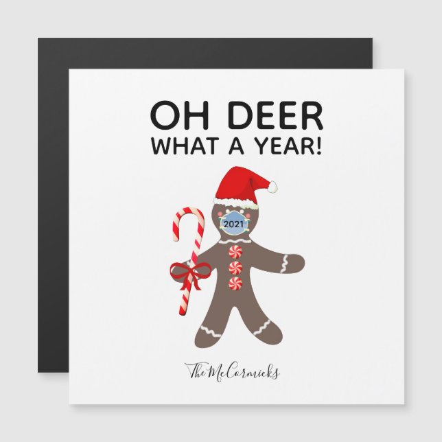 Drôle Noël 2021 Masque Visage Gingerbread Nom (Devant / Derrière)