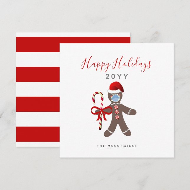 Drôle Noël 2022 Gingerbread Homme dans le Masque V (Devant / Derrière)