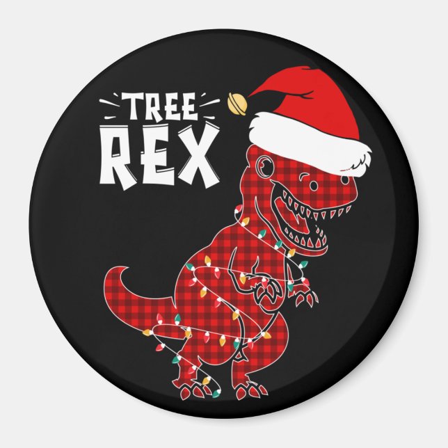 Drôle Noël Dinosaur Arbre Rex Magnet (Devant)