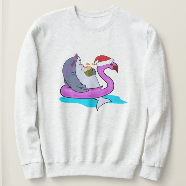 Drôle Noël Shark design sweat - shirt à capuche sw (Design devant)