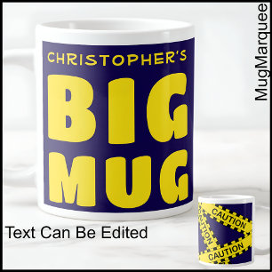 Drôle Nom personnalisé Big Mug Attention Bande 004