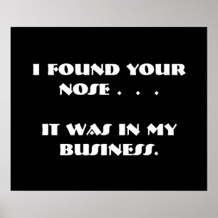 Drôle Nosy People Black White Poster