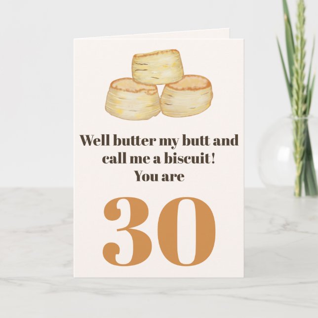 Drôle nourriture citation 30e anniversaire carte (Devant)