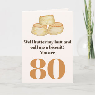 Drôle nourriture citation 80e anniversaire carte