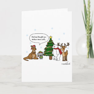 Drôle nous avons pensé la carte de Noël froide de