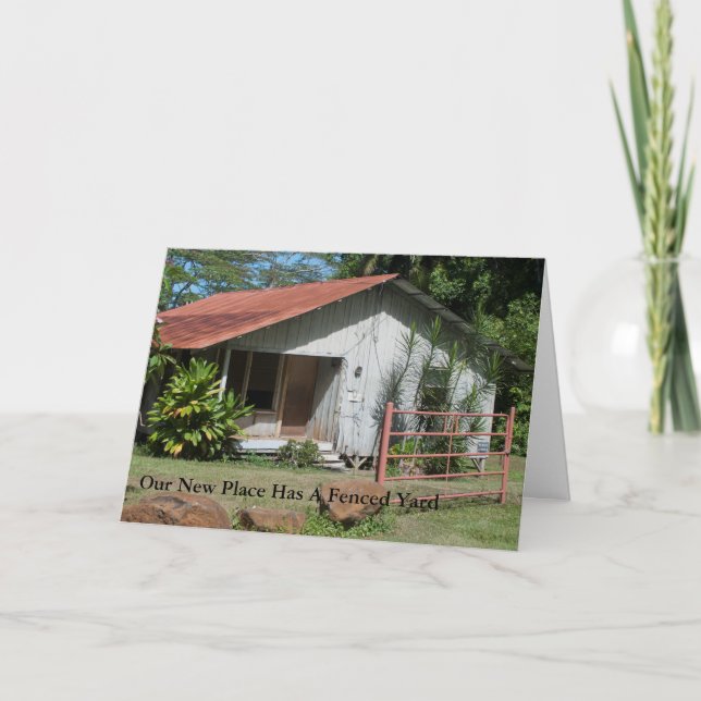 Drôle Nouvelle Carte d'Adresse Jardin clôturé. (Devant)