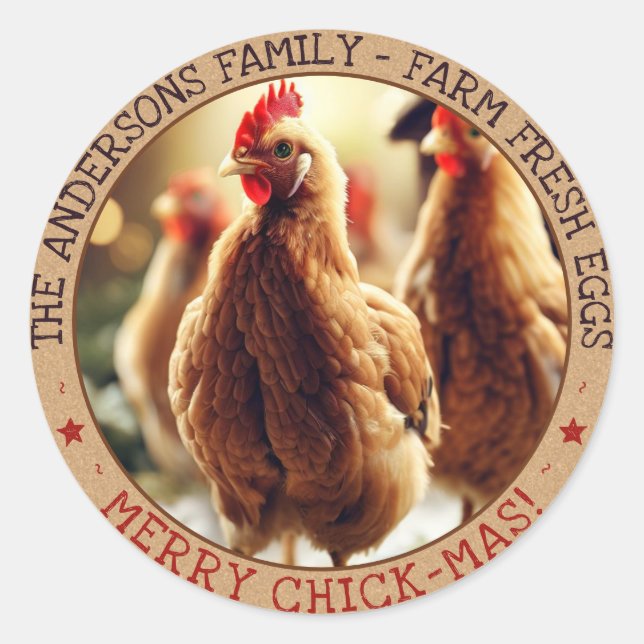 Drôle Oeuf de Noël Carton Étiquette mignons Fun Ch (Devant)