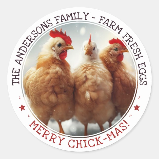 Drôle Oeuf de Noël Carton Étiquette mignons Fun Ch (Devant)