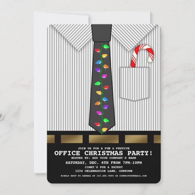 Drôle Office Noël Invitation (Devant)