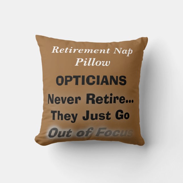Drôle Opticien Coussin de la retraite Nap (Recto)