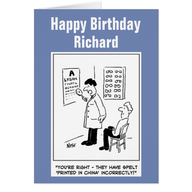 Drôle Opticien Donnant un Dessin D'Essai Oeil (Devant)