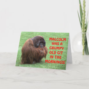 Drôle Orangutan Grumpy Vieux Git Carte de voeux
