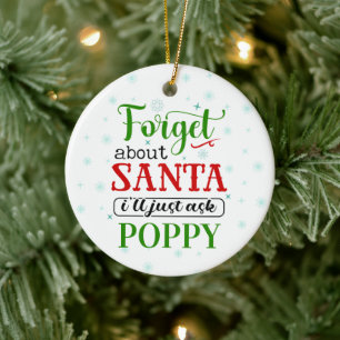 Drôle Oublier le Père Noël POPPY Ornement de Noël