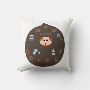 Drôle Papa maman aime Coussin de café