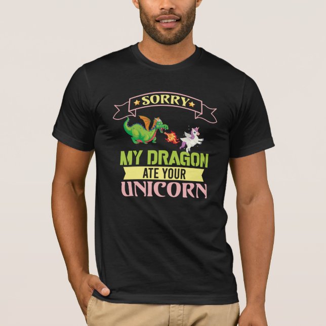 Drôle Papa Mon Dragon a mangé ton T-shirt Unicorn (Devant)