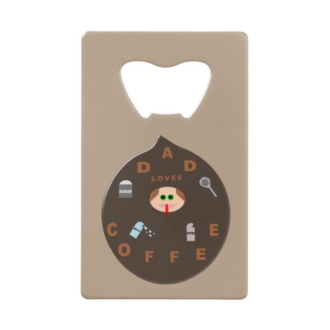 Drôle Papa Monster aime Café Bottle Ouvrir (Devant)