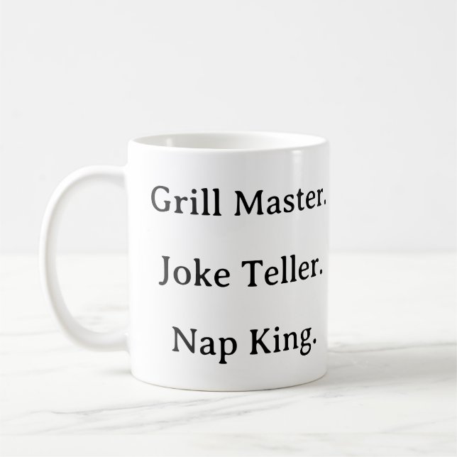 Drôle Papa Mug - Grill Master Joke Teller Nap King (Gauche)