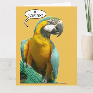 Drôle Parler Parrot Cust. Carte de voeux texte