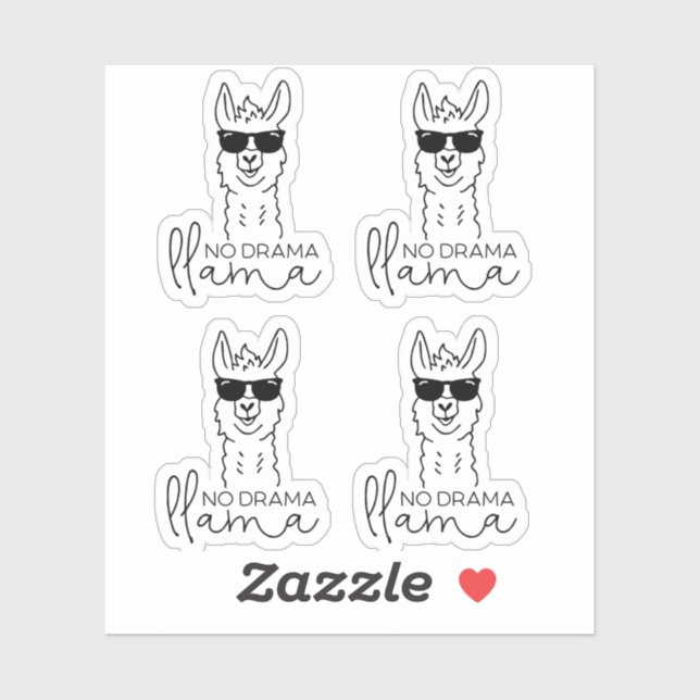 Drôle Pas Drama Cool Sticker Llama (Feuille)