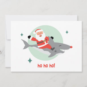 Drôle Père Noël Monter Un Requin