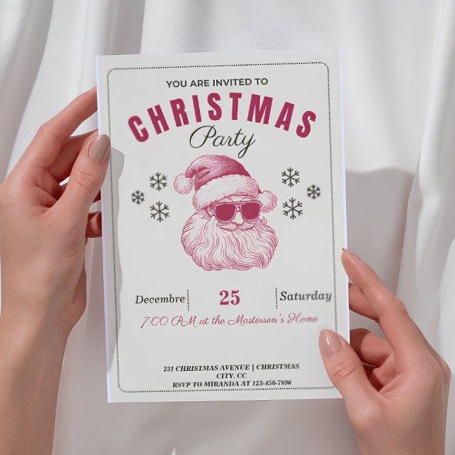 Drôle Père Noël Noël Invitations Vacances Rires (Créateur téléchargé)